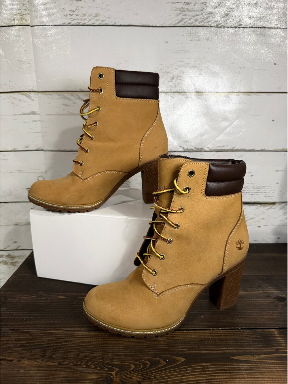 Timberland Women's Tillston 6 Inch Wheat Nubuck Leather Boots Women's 8